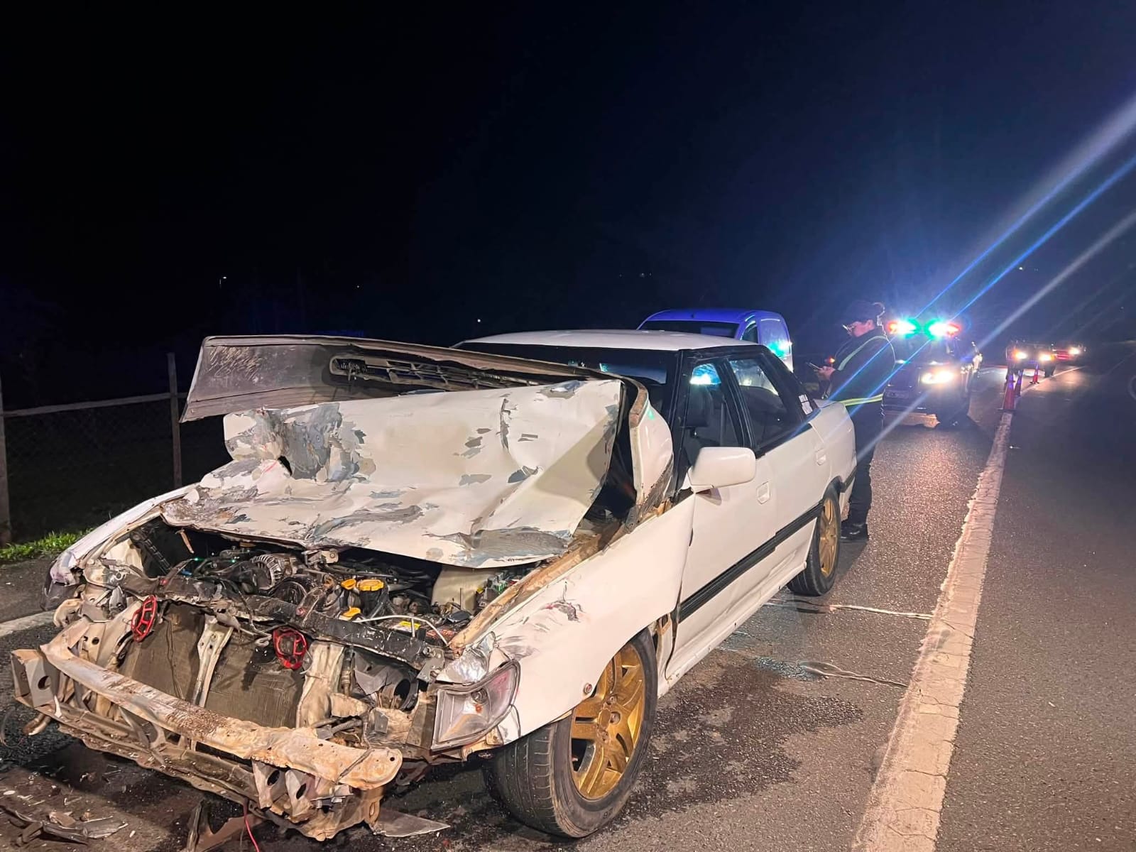 ESTA NOCHE ENTRE FLORIDA Y QUILLÓN VEHÍCULO COLISIONÓ CONTRA UN VACUNO.