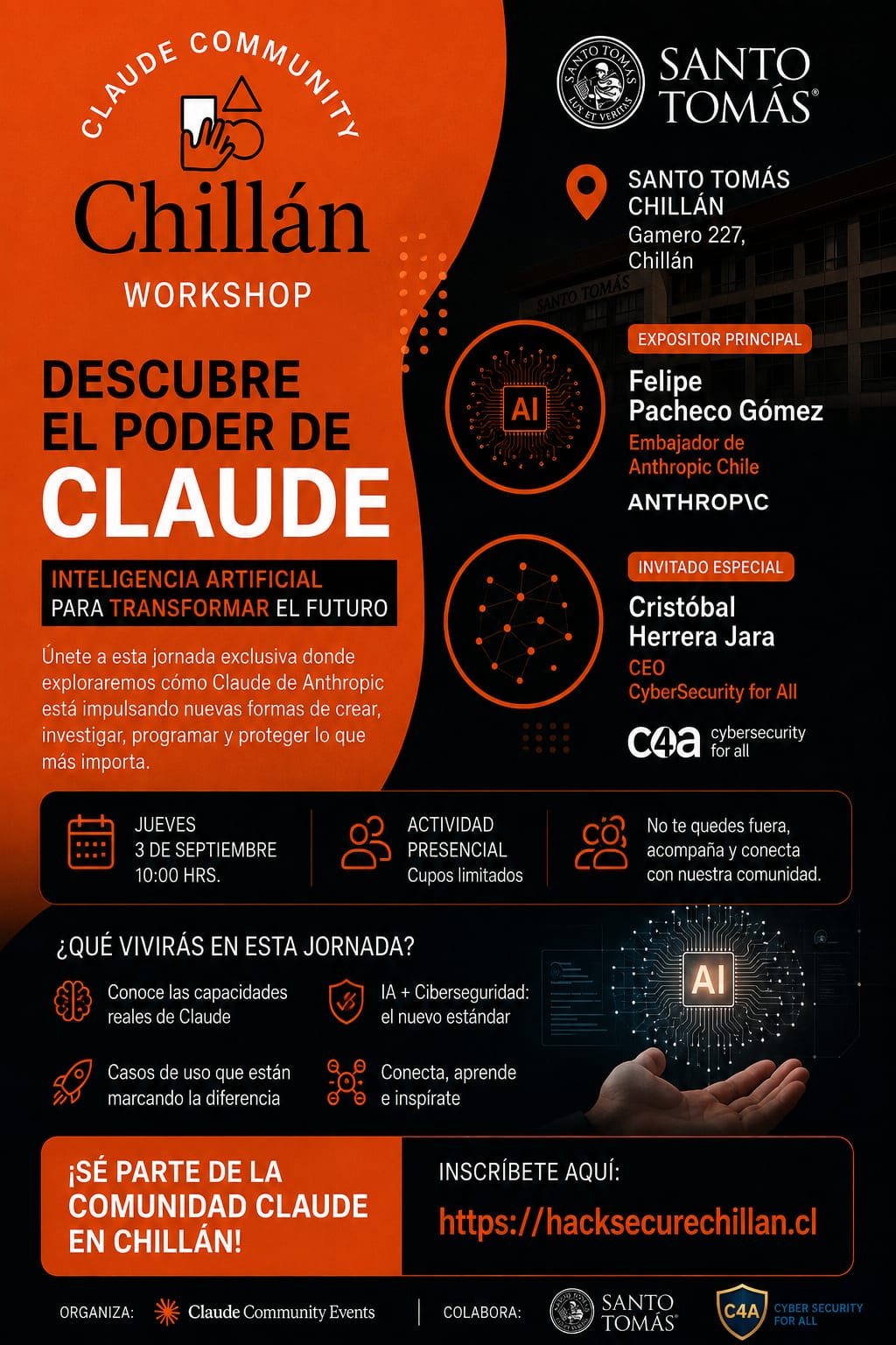 Santo Tomás Chillán será sede del primer Claude Community Event de…