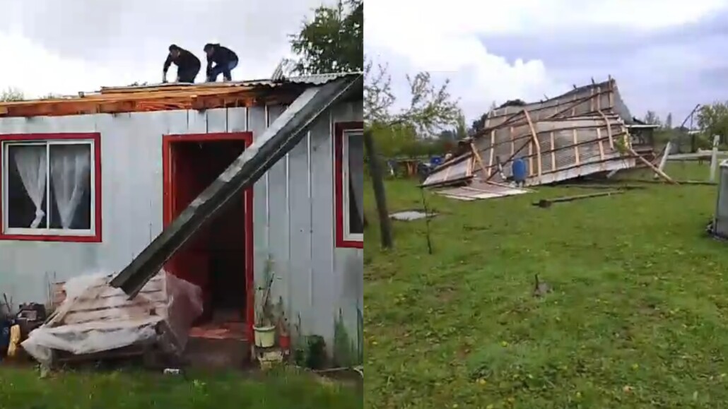 Posible tornado destruye techo de una vivienda en Mulchén en la…