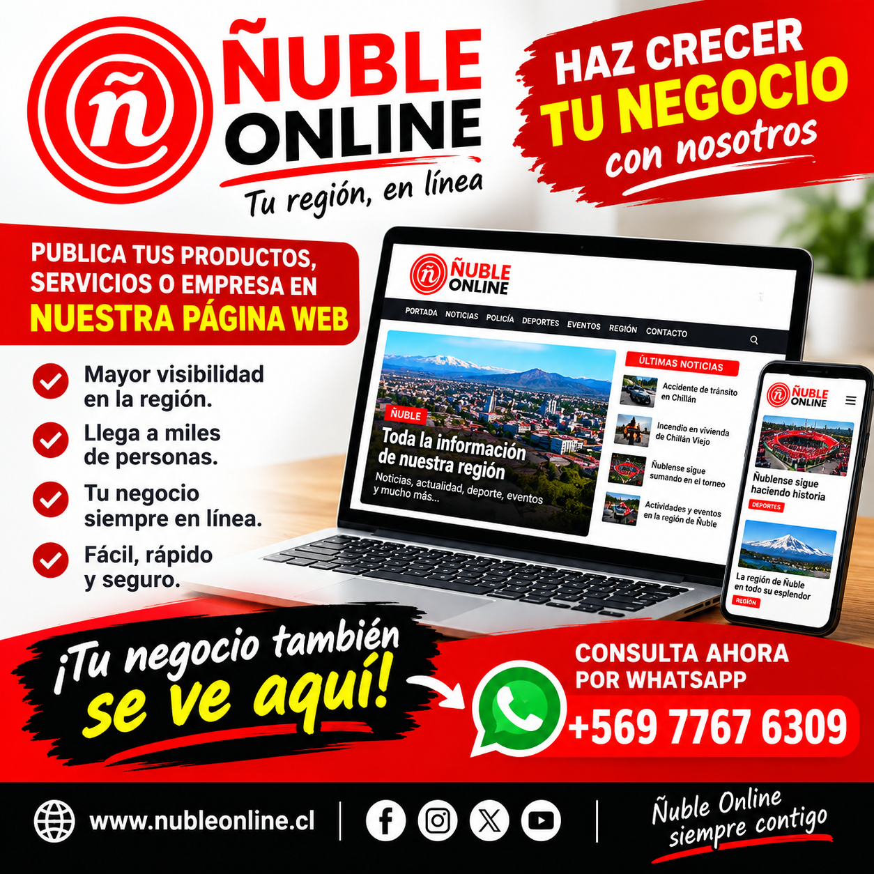 ¡HAZ QUE TU NEGOCIO SE VEA EN ÑUBLE!🚀 PUBLICITA TU EMPRESA, NEGOCIO…