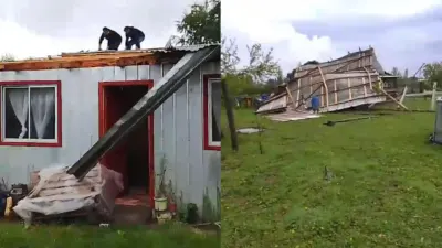 Posible tornado destruye techo de una vivienda en Mulchén en la…
